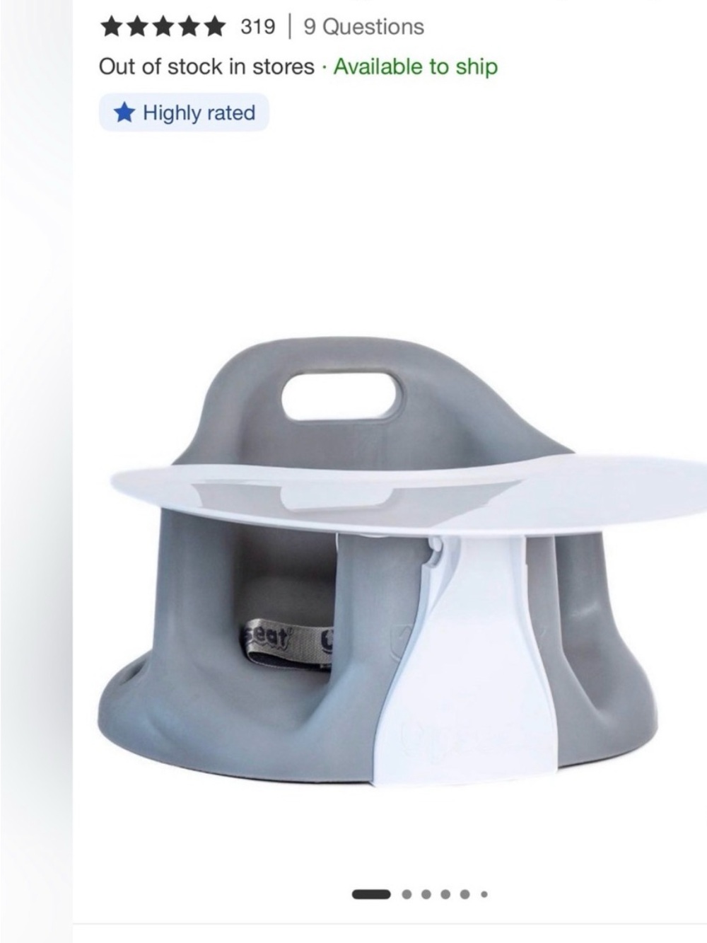 UpSeat with White Tray - Gray